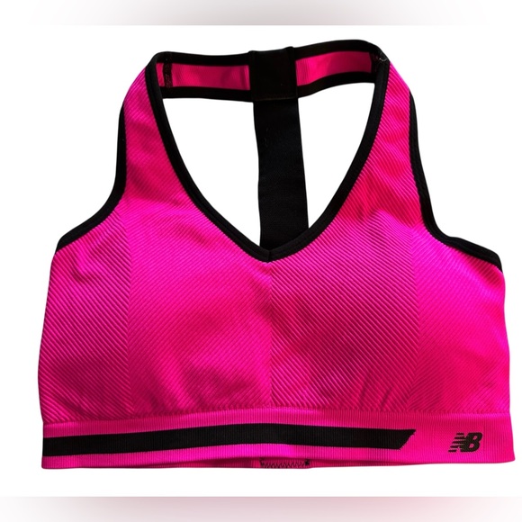 New Balance Pink Sports Bra, Size L - Picture 2 of 5